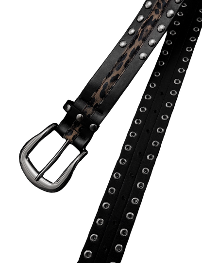 LEOPARD STUDDED BELT