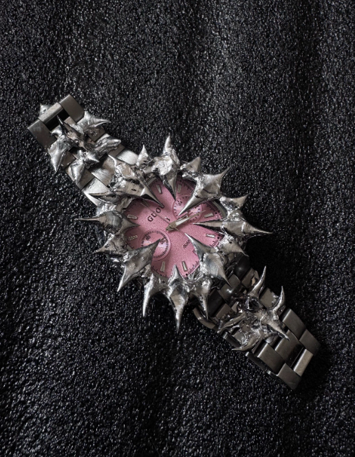 PINK STEEL SPIKE WATCH