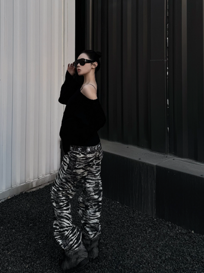 ZEBRA PRINT DENIM