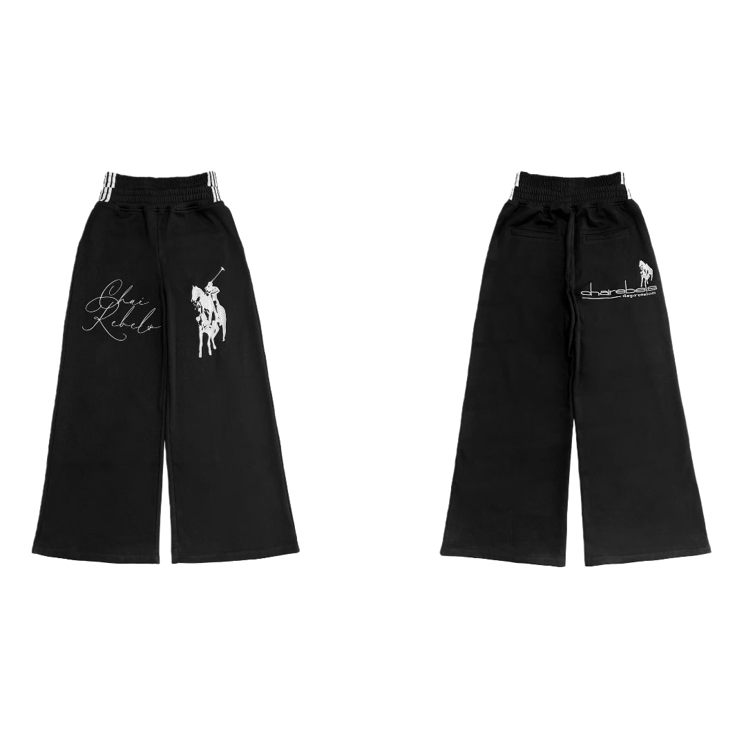 "MAURAUDER" DOUBLE WAISTED EMBROIDERED SWEATS