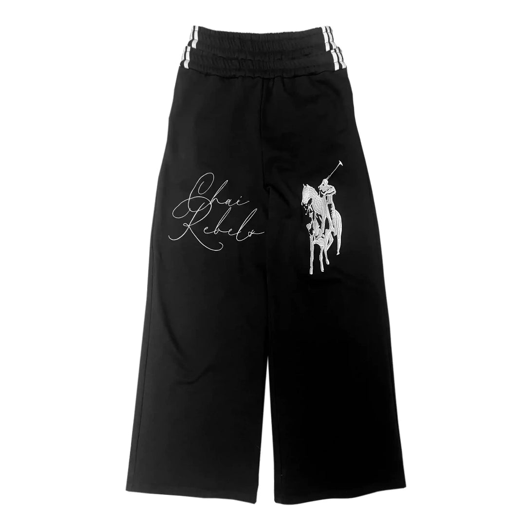 "MAURAUDER" DOUBLE WAISTED EMBROIDERED SWEATS