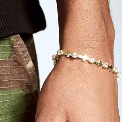 18K CROSS DIAMOND BRACELET