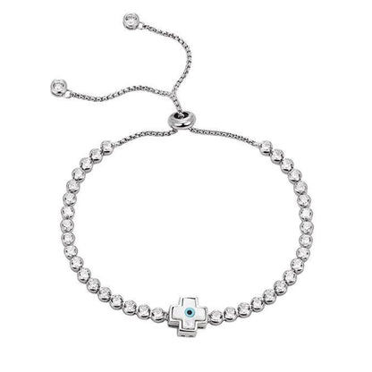 EVIL EYE "CROSSES" TENNIS BRACELET