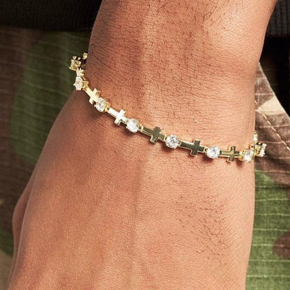 18K CROSS DIAMOND BRACELET