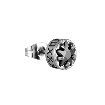 BLACK DIAMOND ENGRAVED EARRINGS