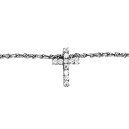 MOISSANITE MICRO DIAMOND CROSS NECKLACE