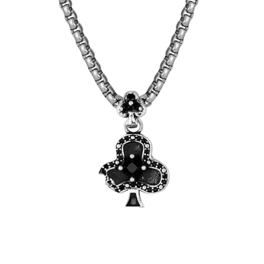 "NOIR CLUB" SILVER BLACK DIAMOND NECKLACE