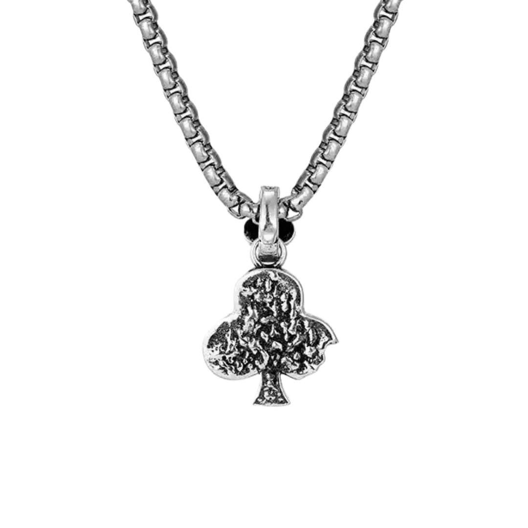 "NOIR CLUB" SILVER BLACK DIAMOND NECKLACE