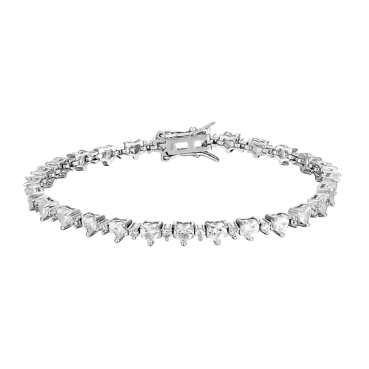 "ETERNAL" HEART-SHAPED DIAMOND TENNIS BRACELET