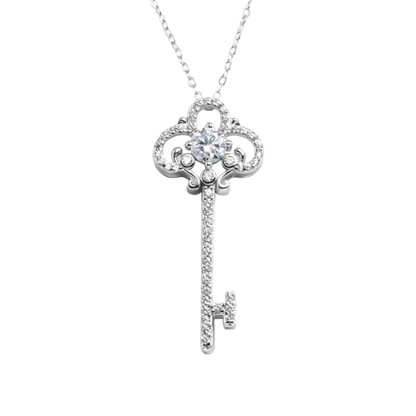 "ETERNAL LOCK" MOISSANITE DIAMOND KEY NECKLACE