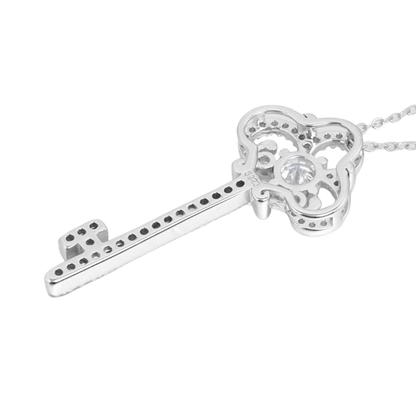 "ETERNAL LOCK" MOISSANITE DIAMOND KEY NECKLACE