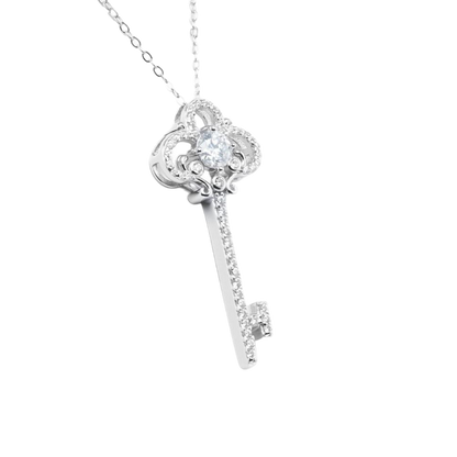 "ETERNAL LOCK" MOISSANITE DIAMOND KEY NECKLACE