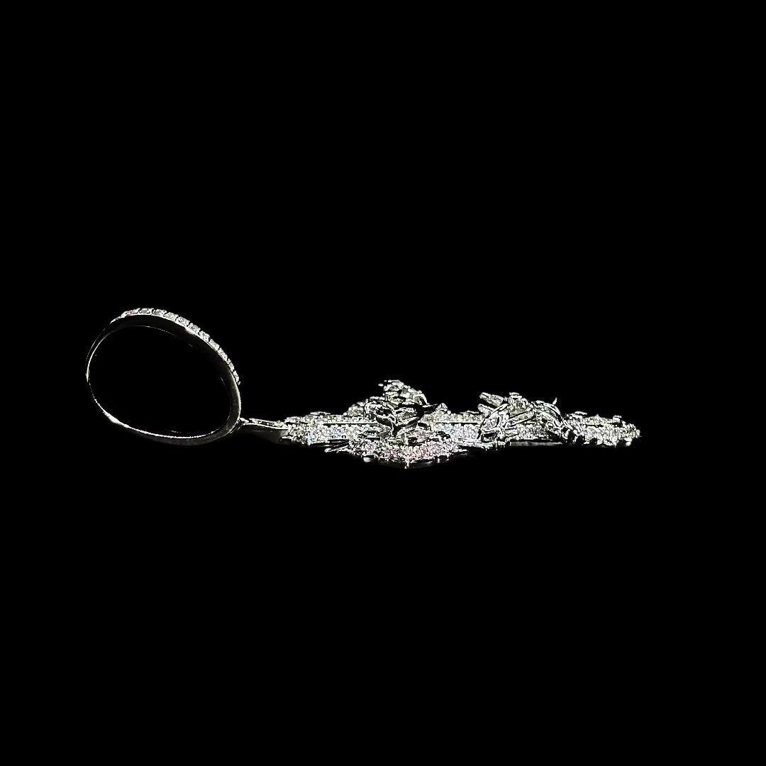 "SAINTS CREED" WHITE GOLD CROSS NECKLACE