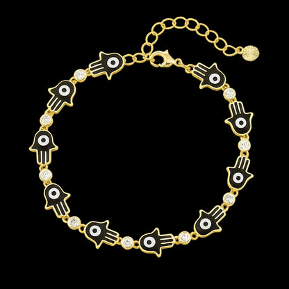 EVIL EYE HAMSA GOLD BRACELET