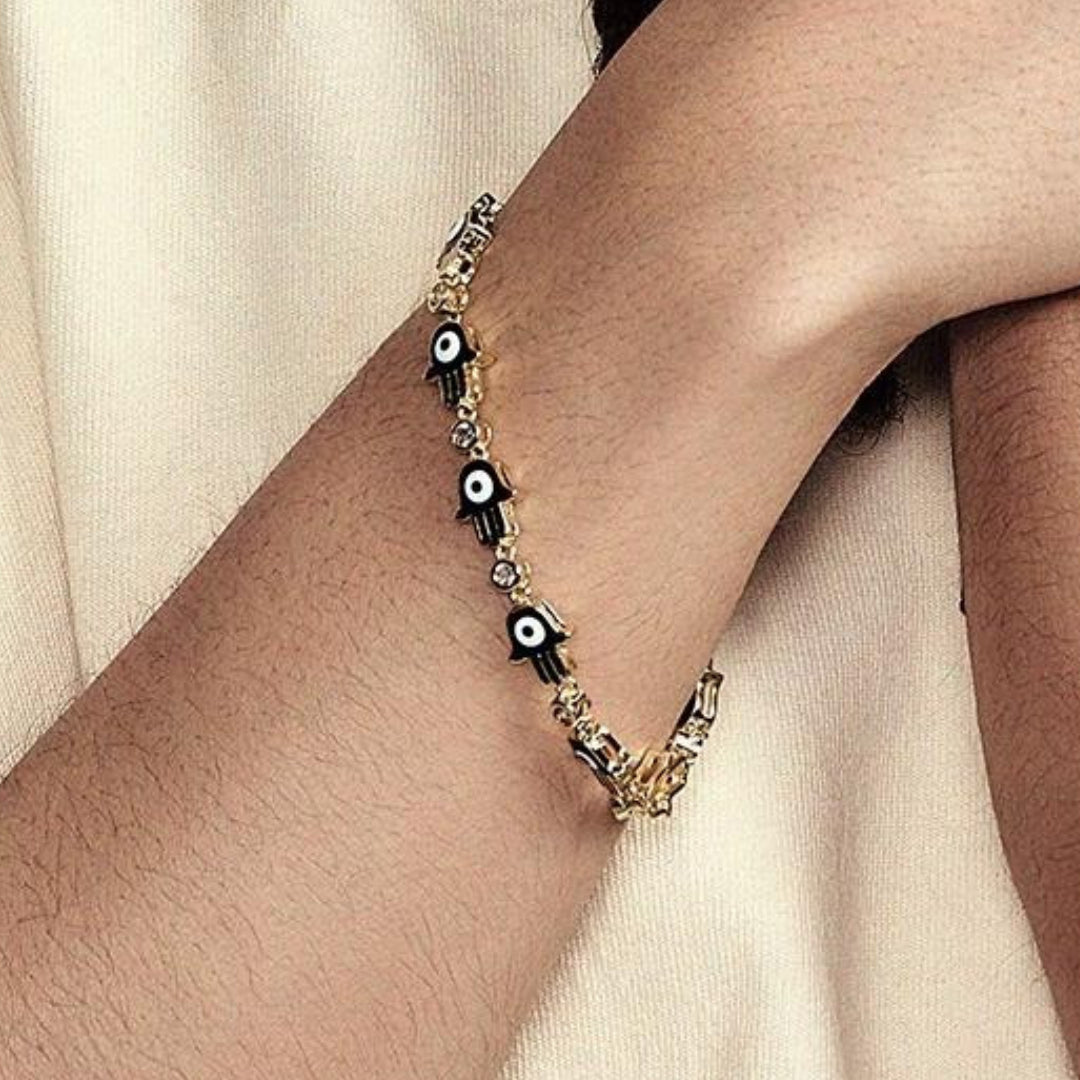 EVIL EYE HAMSA GOLD BRACELET