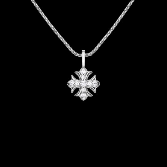 MOISSANITE "IRIS" CROSS NECKLACE