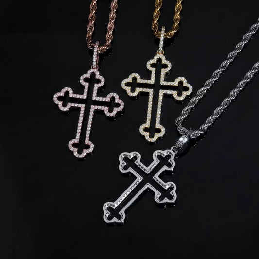 MOISSANITE "HALLOWED" CROSS NECKLACE