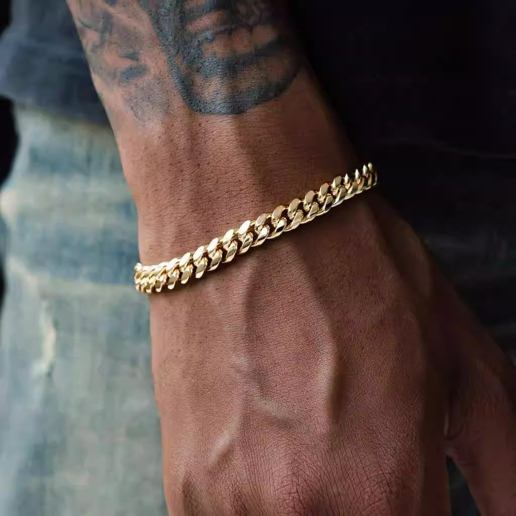SILVER AND GOLD 6/8/10MM CUBAN BRACELETS