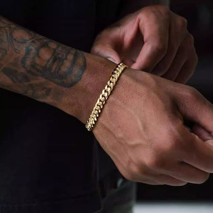 SILVER AND GOLD 6/8/10MM CUBAN BRACELETS