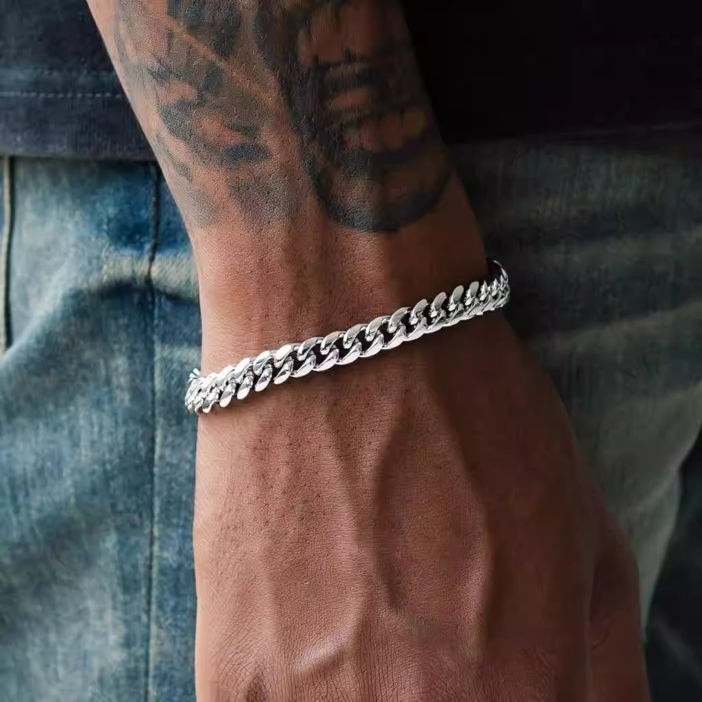 SILVER AND GOLD 6/8/10MM CUBAN BRACELETS