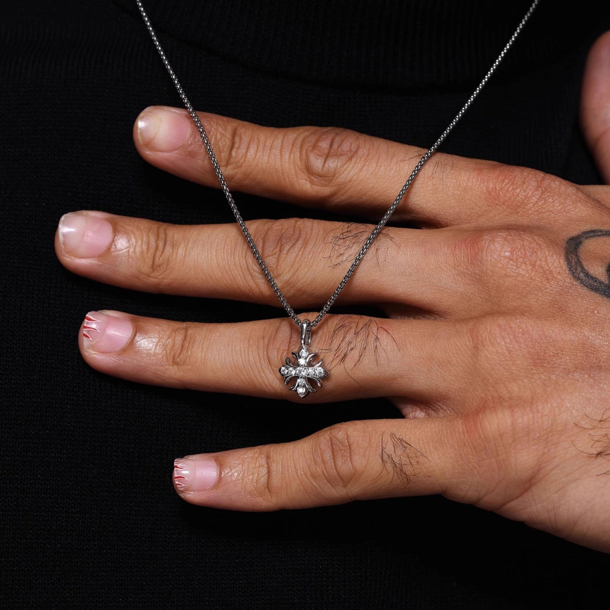 MOISSANITE "IRIS" CROSS NECKLACE