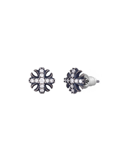 MOISSANITE "IRIS" CROSS EARRINGS