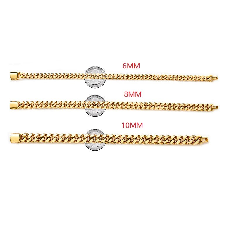 SILVER AND GOLD 6/8/10MM CUBAN BRACELETS