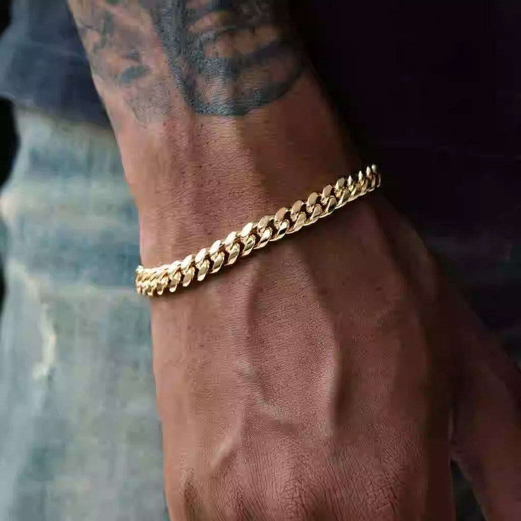 SILVER AND GOLD 6/8/10MM CUBAN BRACELETS