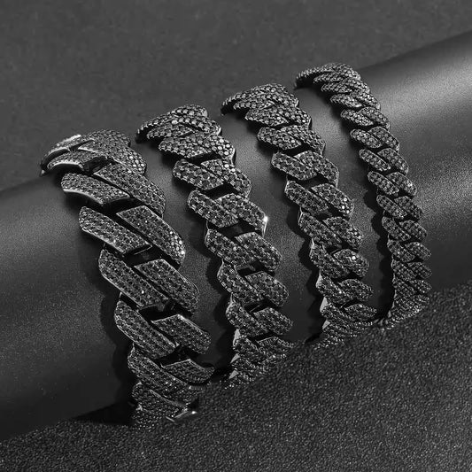 "MIDNIGHT" BLACK DIAMOND CUBAN BRACELETS