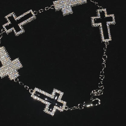 DIAMOND WHITE CROSS BRACELET